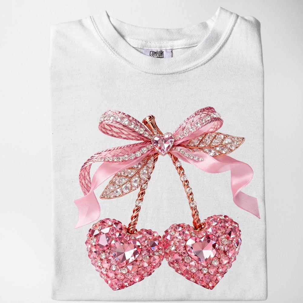 Bling Faux Rhinestone T-shirt. 3D look S M L XL Made to order New Beautiful - Picture 9 of 17